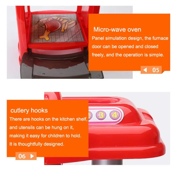 Pretend Food Kitchen Toys for Kids Ages 3-8, Accessories W/Real Sounds Light, for Boys, Girls - Image 5