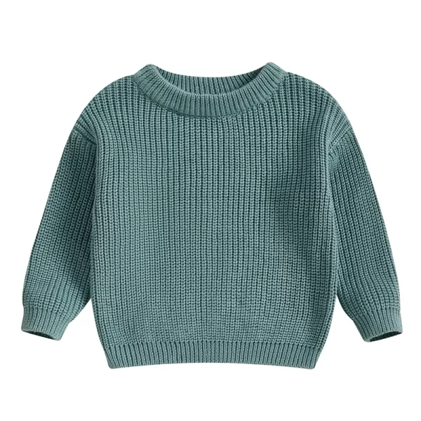 Autumn Sweaters,  Kids Knit Long Sleeve Sweater,  Solid Color - Image 6