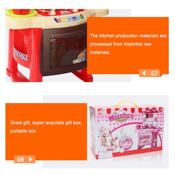 Pretend Food Kitchen Toys for Kids Ages 3-8, Accessories W/Real Sounds Light, for Boys, Girls - Image 6