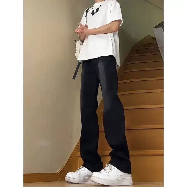 Boys' Pants High Waist Jeans for Spring and Autumn, Straight leg Micro-flare Pants Top - Image 6