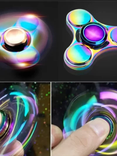Rainbow Fidget Spinner  Metal UFO Small Handheld  Finger Spinners