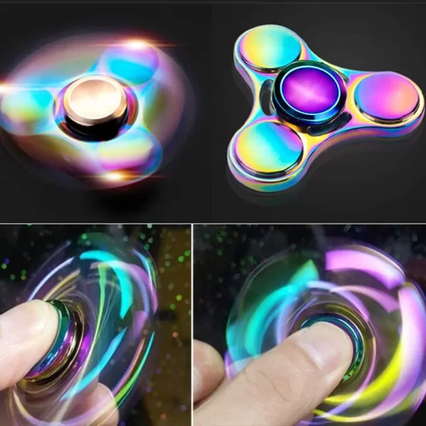 Rainbow Fidget Spinner  Metal UFO Small Handheld  Finger Spinners