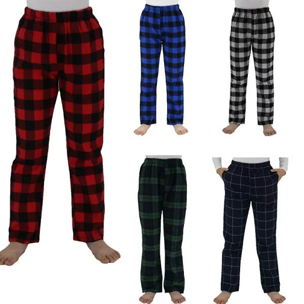 Kids Flannel Pajama Pants for Boys Girls Plaid Pajama Pants