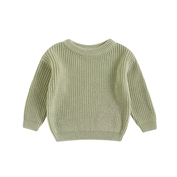 Autumn Sweaters,  Kids Knit Long Sleeve Sweater,  Solid Color - Image 5