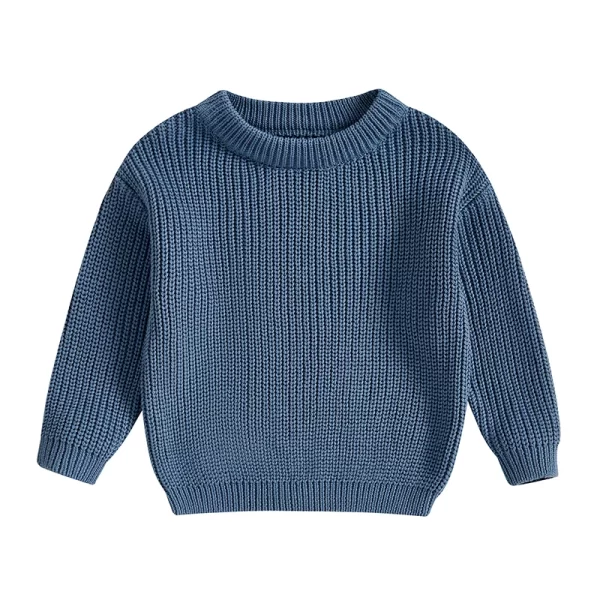 Autumn Sweaters,  Kids Knit Long Sleeve Sweater,  Solid Color - Image 9