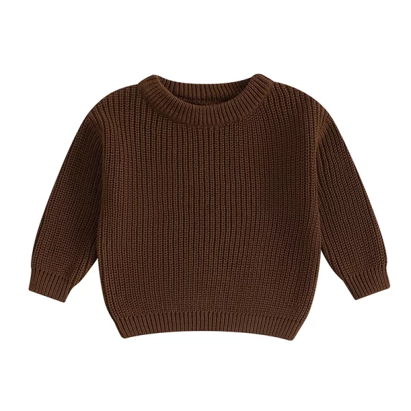 Autumn Sweaters,  Kids Knit Long Sleeve Sweater,  Solid Color - Image 14