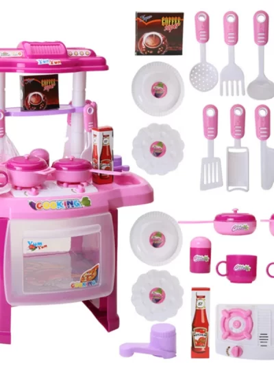 Pretend Food Kitchen Toys for Kids Ages 3-8, Accessories W/Real Sounds Light, for Boys, Girls