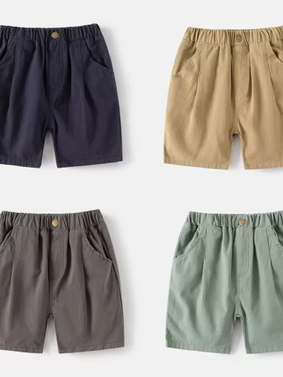 Baby Boys  Summer Pants Children's Pocket Pleated Casual Shorts