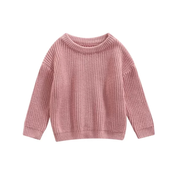 Autumn Sweaters,  Kids Knit Long Sleeve Sweater,  Solid Color - Image 17