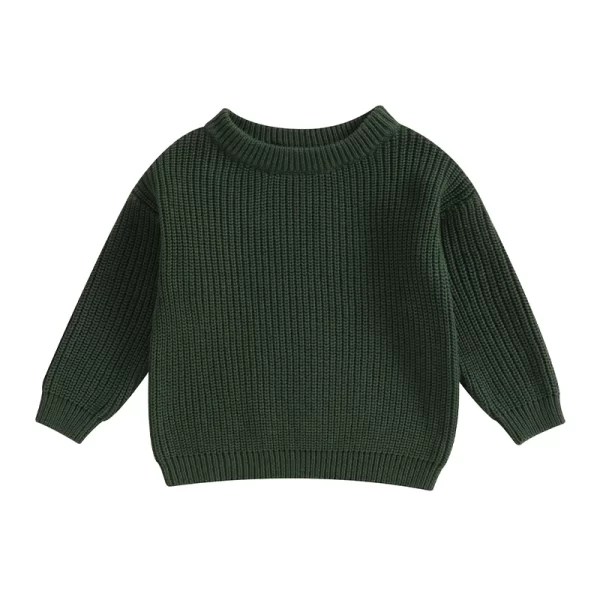 Autumn Sweaters,  Kids Knit Long Sleeve Sweater,  Solid Color - Image 7