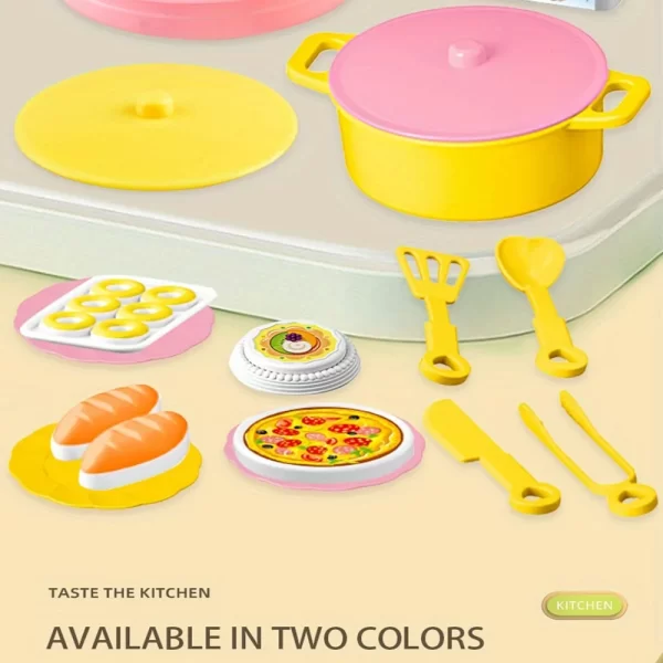 Mini Kitchen Counter Play Set DIY Simulated Cooking Food Tableware Play House - Image 4