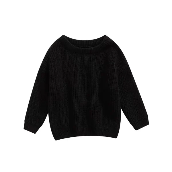 Autumn Sweaters,  Kids Knit Long Sleeve Sweater,  Solid Color - Image 15