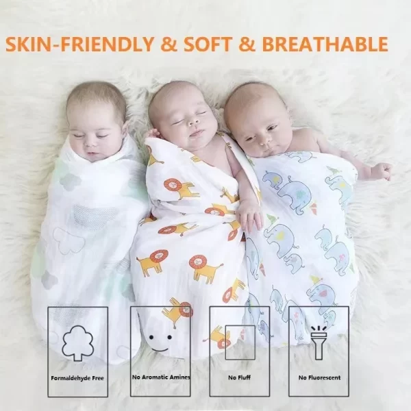 Baby Bath Towel  Blanket Wrap for Newborn Infant Toddler Boys Girls Gauze Cotton - Image 2