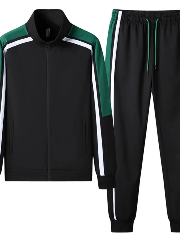 Casual Sportswear Set for Young Men Long Sleeve Jacket And Trousers Polyester Fiber Autumn Season - Image 2