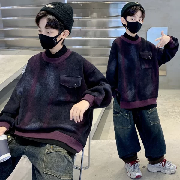 New Warm Sweatshirt for Boy - Fashion Trendy Item, Must-Have for Casual Streetwear - Image 2
