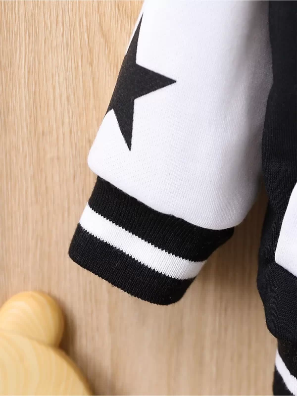 Baby Boy Girl Fashion Cool Outfit Long Sleeve Hooded Baseball Jacket with Sweatpants Casual Sports Set for Daily School Wear - Image 5