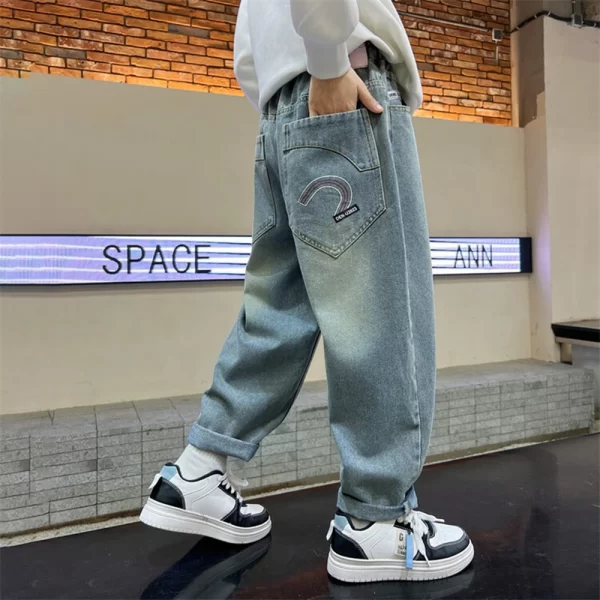 Boy Jeans For Teenage Casual Style Letter Pattern Loose Pants For Children Toddler Kids Clothes 4 6 8 9 10 11 12 13 14 Years - Image 16
