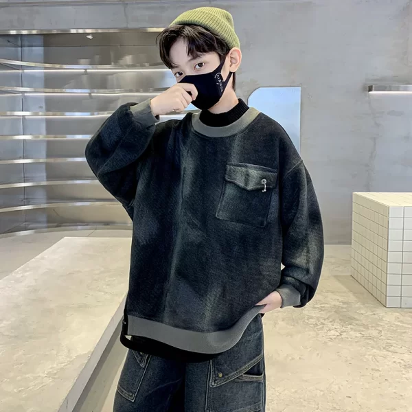 New Warm Sweatshirt for Boy - Fashion Trendy Item, Must-Have for Casual Streetwear - Image 4
