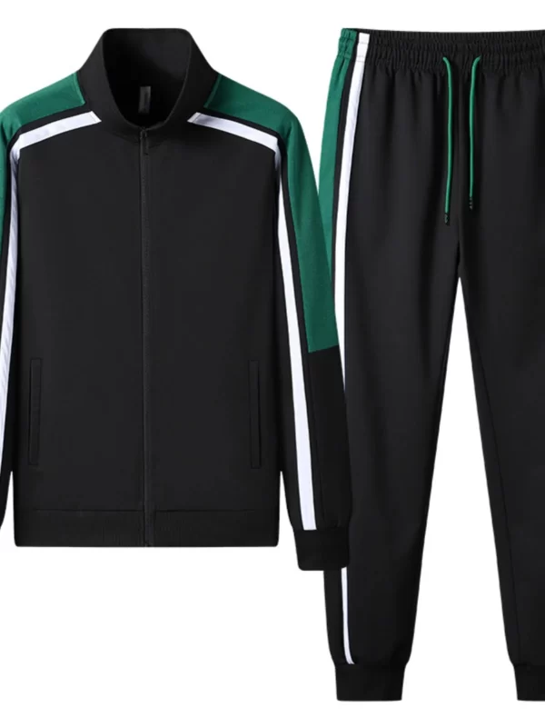 Casual Sportswear Set for Young Men Long Sleeve Jacket And Trousers Polyester Fiber Autumn Season