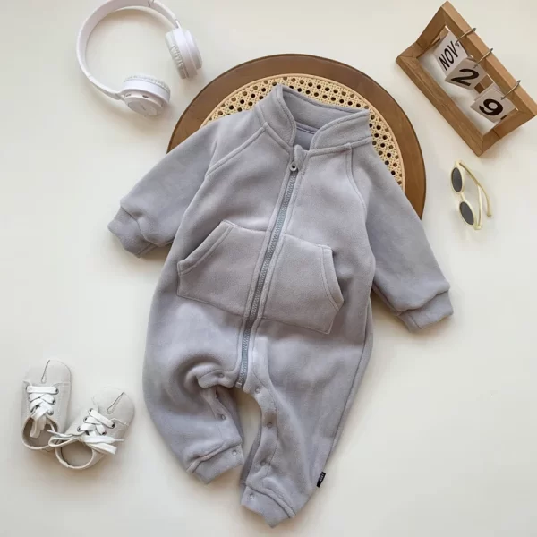 Baby Boy Clothes Girl Rompers Newborn Infant Baby Clothing Soft Warm Fleece Jumpsuit Playsuit Autumn Toddler Outwear - Image 2