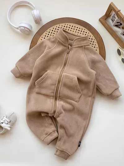 Baby Boy Clothes Girl Rompers Newborn Infant Baby Clothing Soft Warm Fleece Jumpsuit Playsuit Autumn Toddler Outwear