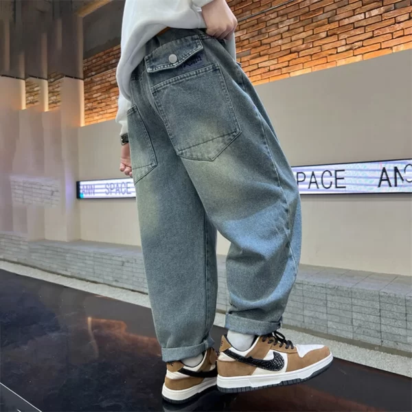 Boy Jeans For Teenage Casual Style Letter Pattern Loose Pants For Children Toddler Kids Clothes 4 6 8 9 10 11 12 13 14 Years - Image 5