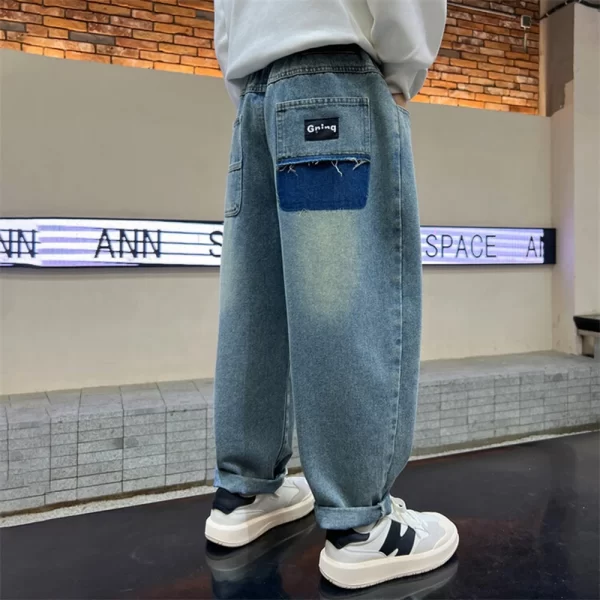 Boy Jeans For Teenage Casual Style Letter Pattern Loose Pants For Children Toddler Kids Clothes 4 6 8 9 10 11 12 13 14 Years - Image 6