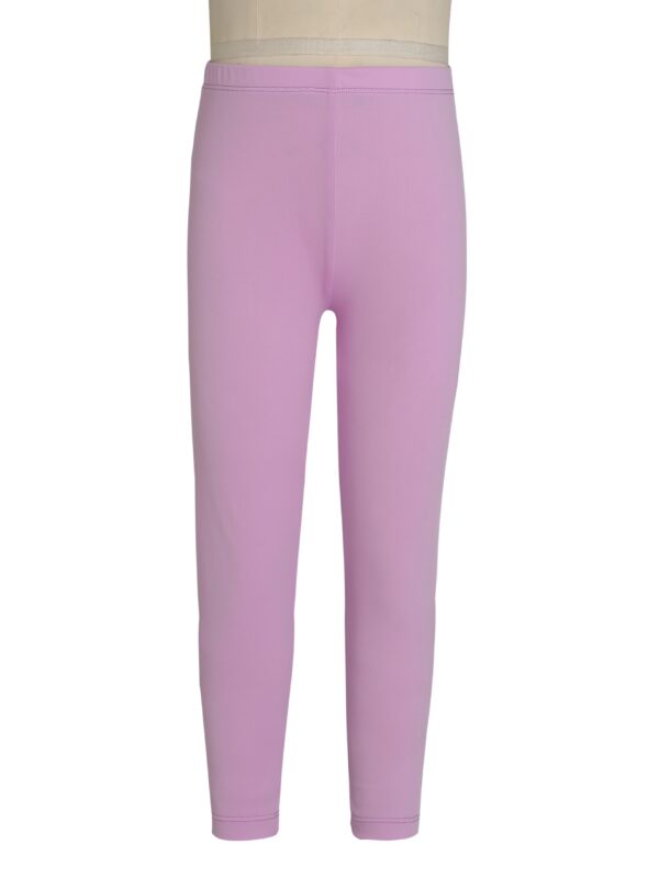 6-Pack Girls' Solid Color Sports Leggings, 92% Polyester 8% Spandex, Medium Stretch Skinny Fit Knit Fabric Pants for Spring/Summer - Image 7