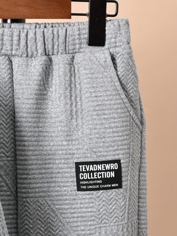 [Trendy Boy's Outfit] 2pcs Trendy Jacquard Crew Neck Boy's Outfit | Sweatshirt & Pants Set, Fall Winter Daily & Outdoor Wear - Image 7